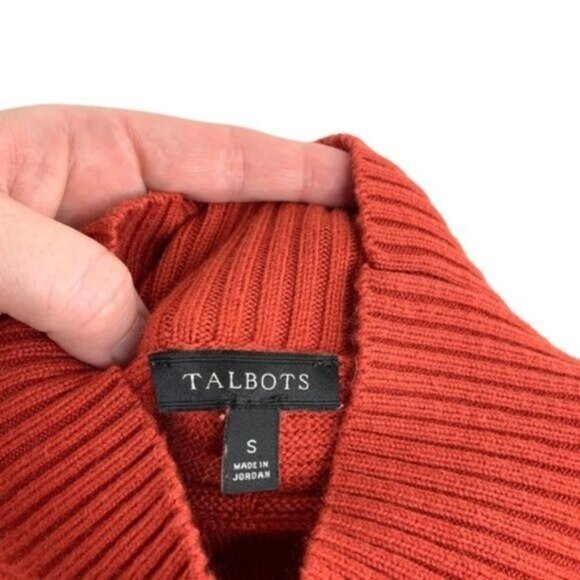 Talbots Rust Orange Pullover Turtleneck Sweater Mockneck - Picture 4 of 6